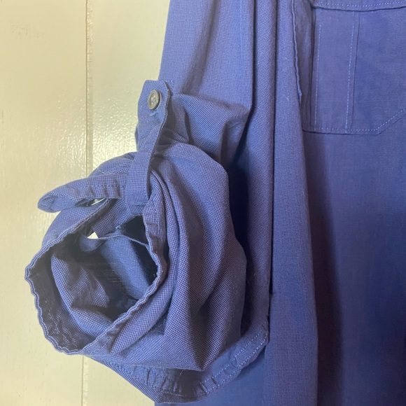 Apt 9 2XB blue mens longsleeve button down Shirt big & tall adjustable sleeves - Picture 2 of 8